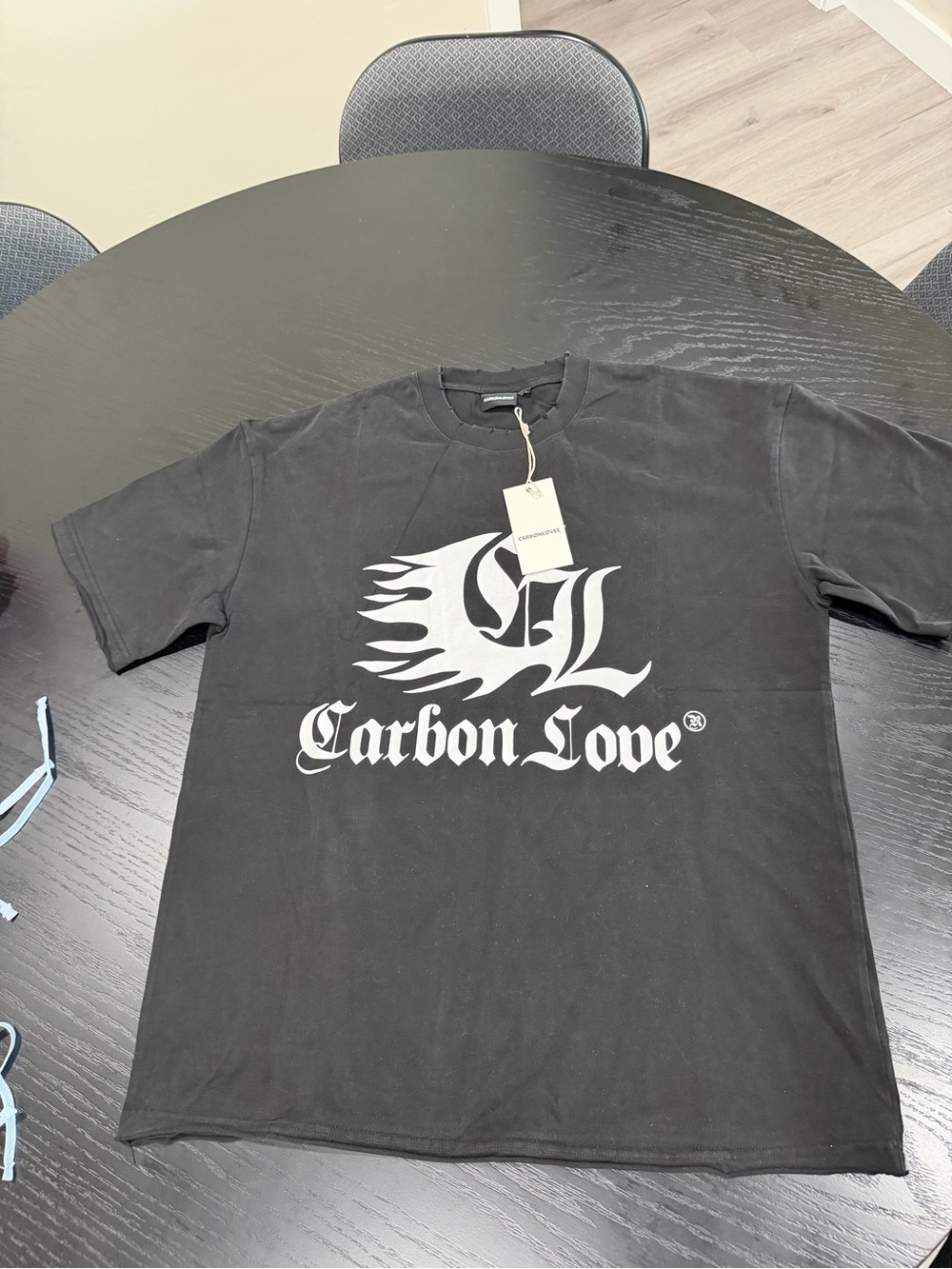 Carbon Love Men's Black Graphic Logo Tee